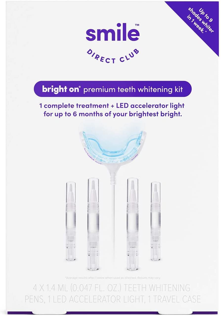 Smiledirectclub Teeth Whitening Kit with LED Light - 4 Pack Gel Pens - Professional Strength Hydrogen Peroxide
